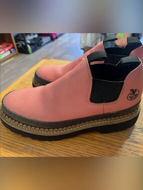 Georgia Boot Pink Chelsea-Style Mule Clog